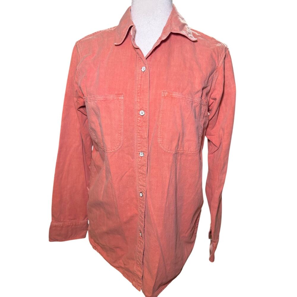 Madewell Garment Dyed Cotton Utility Work Shirt, Brick Coral, Women's Small